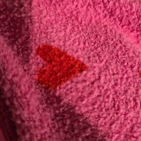 Yitty Pet Me Fuzzy Heart Crop Top Pink Fabletics Loungewear Sherpa Bra Red Large - Picture 9 of 11